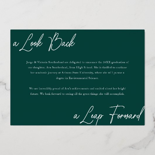 Afstuderen Toen & Nu Fotocollage Aankondiging (Achterkant)