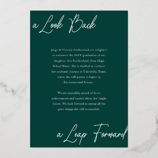 Afstuderen Toen & Nu Fotocollage Aankondiging (Achterkant)