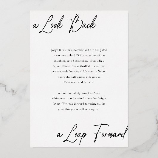 Afstuderen Toen & Nu Fotocollage Aankondiging (Achterkant)