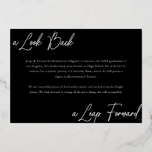 Afstuderen Toen & Nu Fotocollage Aankondiging (Achterkant)