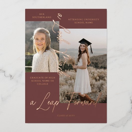 Afstuderen Toen & Nu Fotocollage Aankondiging (Voorkant)