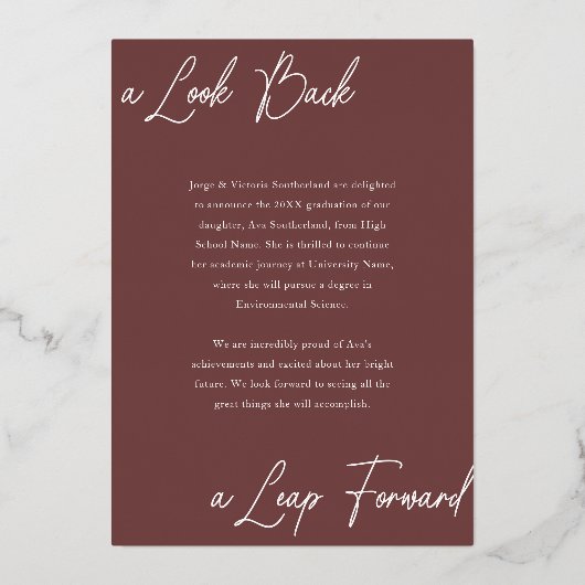 Afstuderen Toen & Nu Fotocollage Aankondiging (Achterkant)