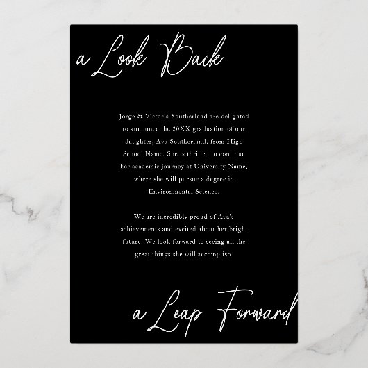 Afstuderen Toen & Nu Fotocollage Aankondiging (Achterkant)