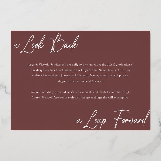 Afstuderen Toen & Nu Fotocollage Aankondiging (Achterkant)