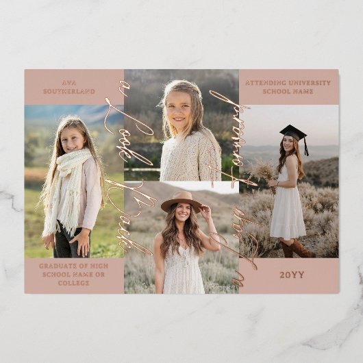 Afstuderen Toen & Nu Fotocollage Aankondiging (Voorkant)