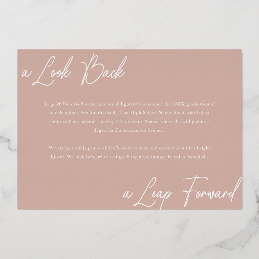 Afstuderen Toen & Nu Fotocollage Aankondiging (Achterkant)