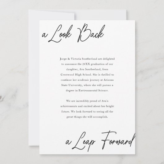 Afstuderen Toen & Nu Fotocollage & Highlights Aankondiging (Achterkant)