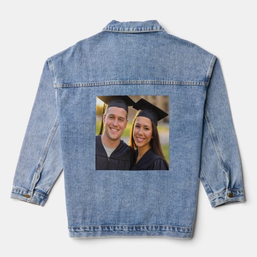 Afstuderen toevoegen Foto aanpassen Denim Jacket (Achterkant)