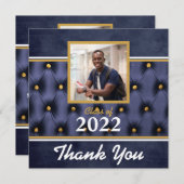 Afstuderen Traditional Navy Gold Tufed Bedankt (Voorkant / Achterkant)