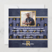 Afstuderen Traditional Navy Gold Tufed Bedankt (Achterkant)