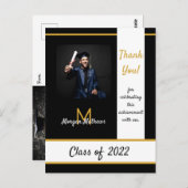Afstuderen Traditioneel zwart Dank u Briefkaart (Voorkant / Achterkant)