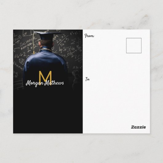 Afstuderen Traditioneel zwart Dank u Briefkaart (Achterkant)