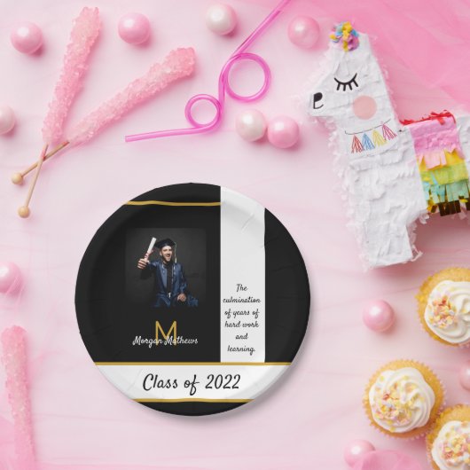 Afstuderen Traditioneel zwart Papieren Bordje (Feest)