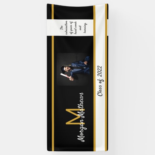 Afstuderen Traditioneel zwart Spandoek (Verticaal)