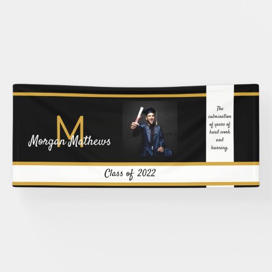 Afstuderen Traditioneel zwart Spandoek (Horizontaal)