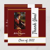 Afstuderen traditionele donkerrode kaart - Harteli (Voorkant / Achterkant)