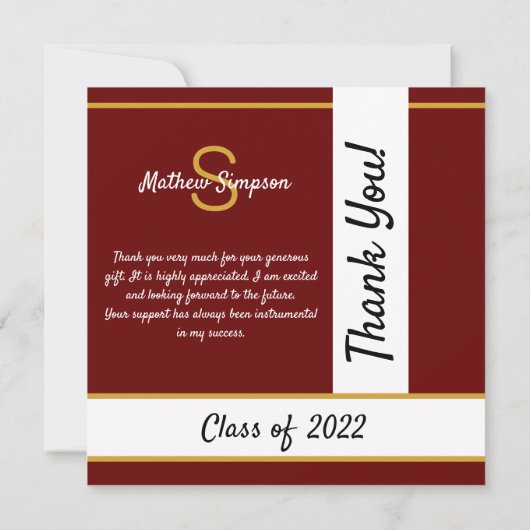 Afstuderen traditionele donkerrode kaart - Harteli (Achterkant)