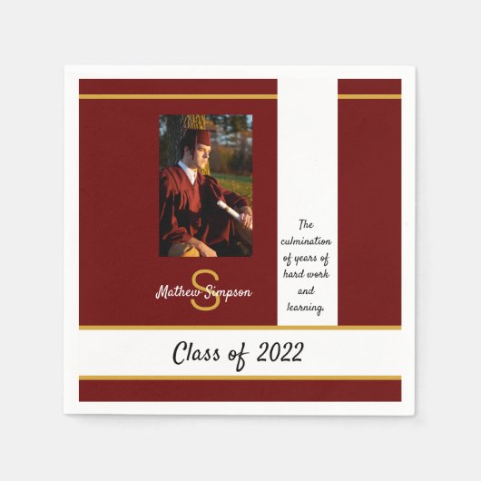 Afstuderen Traditionele donkerrode luiers Servet (Voorkant)