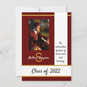 Afstuderen Traditionele donkerrode uitnodiging (Voorkant)