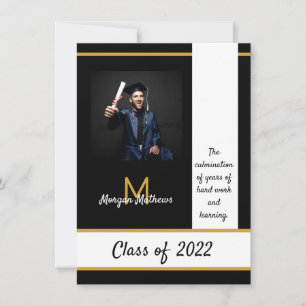 Afstuderen Traditionele zwarte uitnodiging
