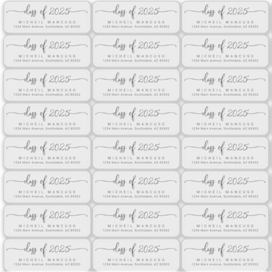 Afstuderen Transparante labels voor retouradressen (Voorkant)