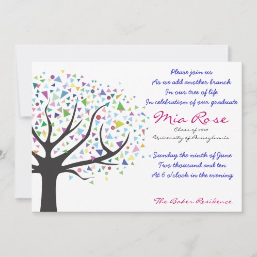 Afstuderen Tree of Life Uitnodigingsklasse van 201 Kaart (Voorkant)
