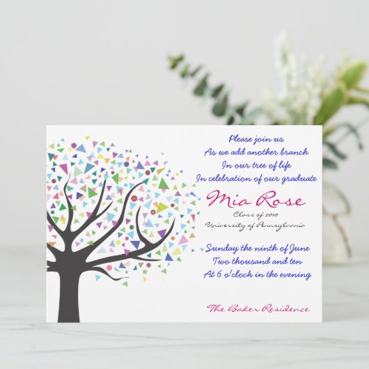 Afstuderen Tree of Life Uitnodigingsklasse van 201 Kaart (Staand voorkant)