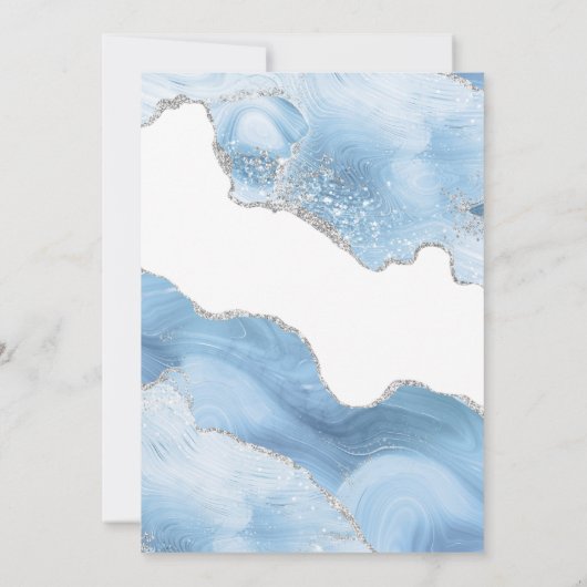Afstuderen Trendy Blue Silver Agate Kaart (Achterkant)