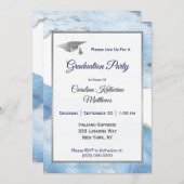 Afstuderen Trendy Blue Silver Agate Kaart (Voorkant / Achterkant)