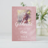 Afstuderen Trendy Blush Pink Metal Effect Texture (Staand voorkant)