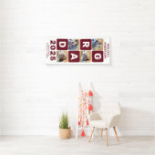 Afstuderen Trendy Bold Personalized Photo Collage Spandoek (Insitu)