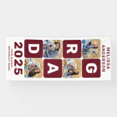 Afstuderen Trendy Bold Personalized Photo Collage Spandoek (Horizontaal)