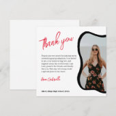 Afstuderen trendy golvende lijst foto Dank u kaart (Voorkant / Achterkant)