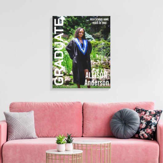 Afstuderen Trendy Magazine Style Hoesje Afstuderen Canvas Afdruk (Insitu (Woonkamer))