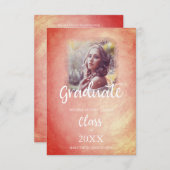 Afstuderen Trendy Oranje Metal Effect Texture (Voorkant / Achterkant)