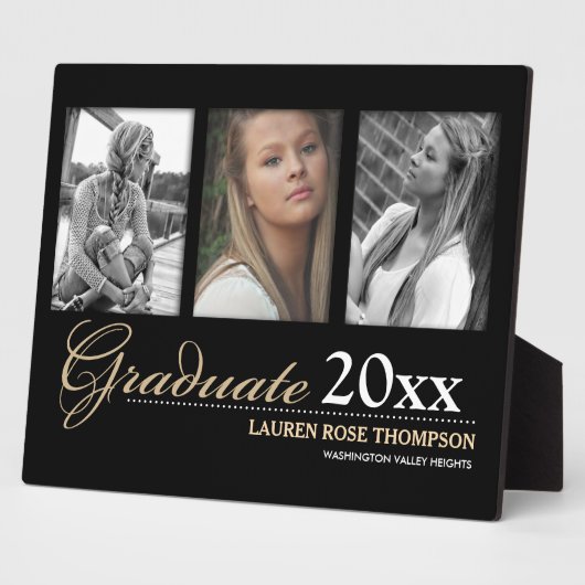 Afstuderen Trio Photo Collage Keepslag Fotoplaat (Zijkant)
