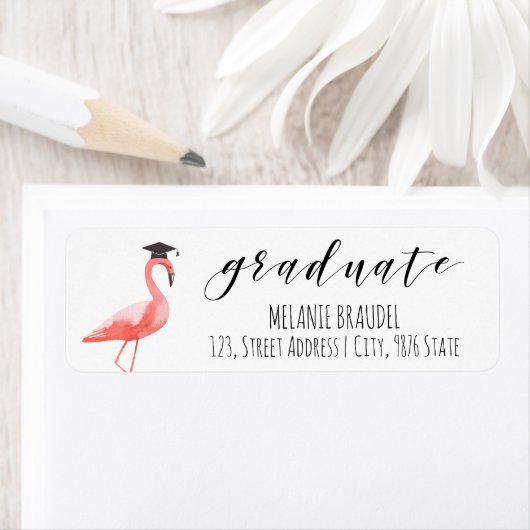 Afstuderen tropisch retouradres-label etiket (Insitu)