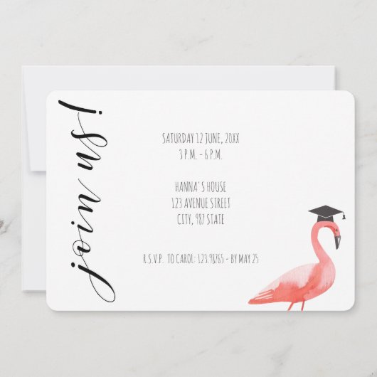 Afstuderen tropische foto aankondiging uitnodiging (Achterkant)