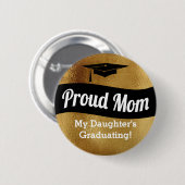 Afstuderen - Trots Mamma - Goud Faux Ronde Button 5,7 Cm (Voorkant /achterkant)