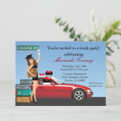 Afstuderen Trunk Party Brunette College gaat weg Kaart (Staand voorkant)