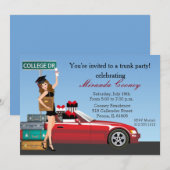 Afstuderen Trunk Party Brunette College gaat weg Kaart (Voorkant / Achterkant)