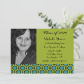 afstuderen turquoise green kaart (Staand voorkant)