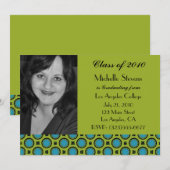 afstuderen turquoise green kaart (Voorkant / Achterkant)