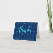 Afstuderen turquoise script kalligrafie marine chi bedankkaart (Voorkant)