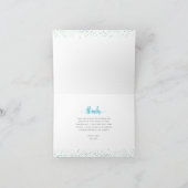 Afstuderen turquoise script kalligrafie marine chi bedankkaart (Binnen)