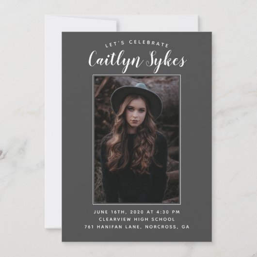 Afstuderen Twee Aangepaste Moderne Afstuderen van Kaart (Achterkant)