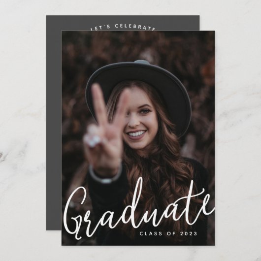 Afstuderen Twee Aangepaste Moderne Afstuderen van Kaart (Voorkant / Achterkant)