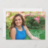 Afstuderen twee foto legant kalligrafie-script kaart (Voorkant)