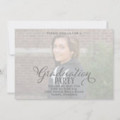 Afstuderen twee foto legant kalligrafie-script kaart (Achterkant)