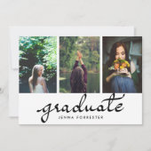 Afstuderen Typografie Drie Fotogradatie Partij Kaart (Voorkant)